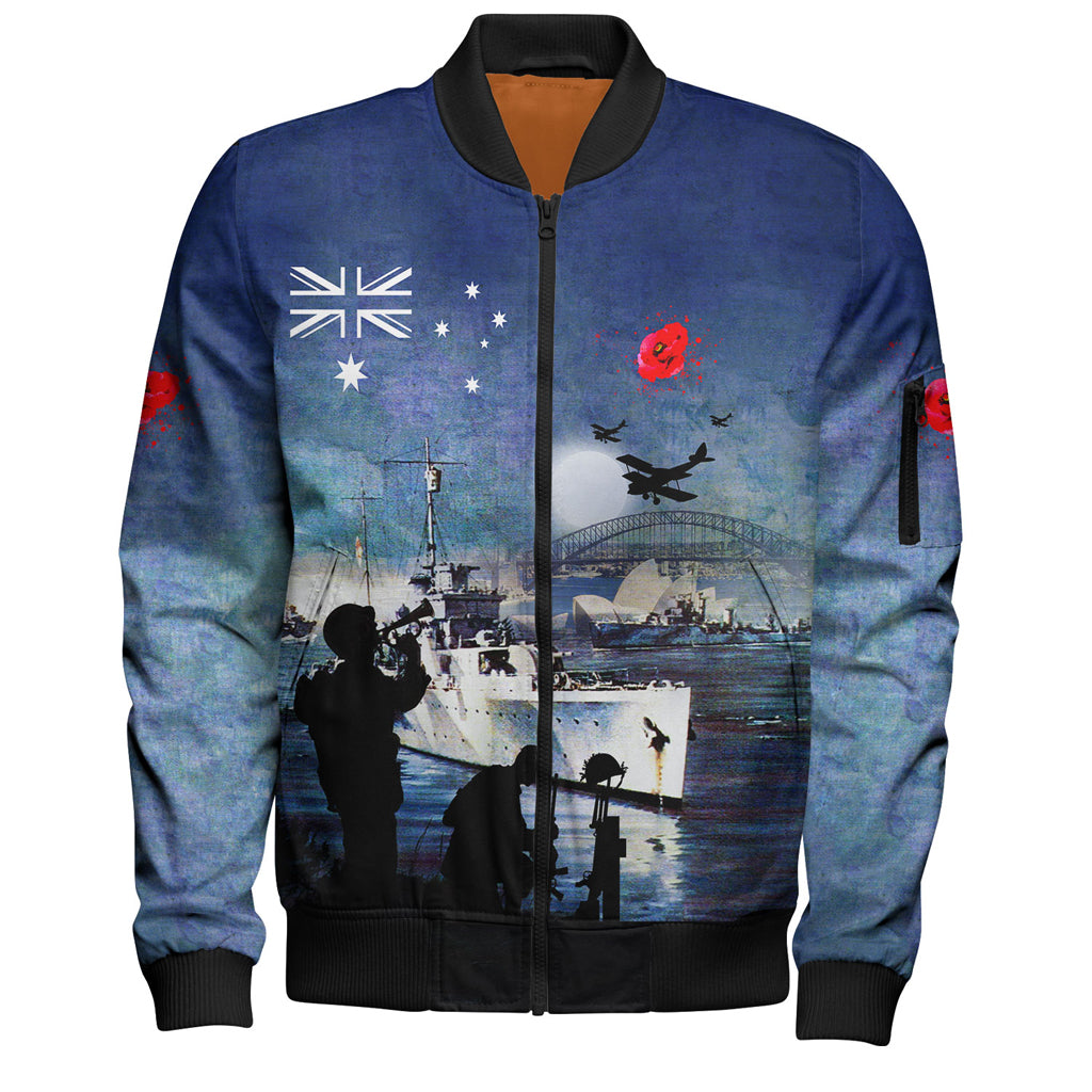 Australia Anzac Day Bomber Jacket - At The Going Down Of The Sun Bomber Jacket - Vibe Hoodie Shop