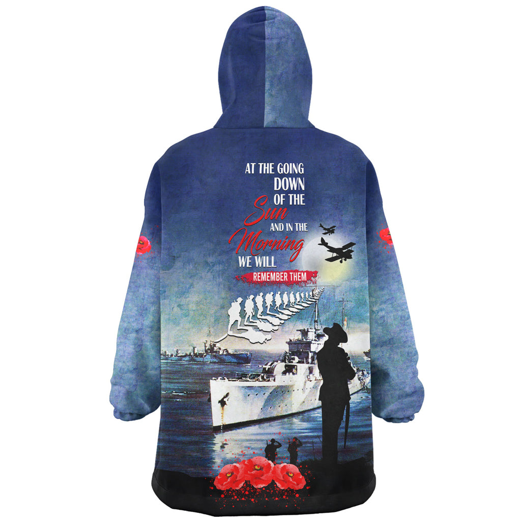 Australia Anzac Day Wearable Blanket Hoodie - At The Going Down Of The Sun Wearable Blanket Hoodie - Vibe Hoodie Shop