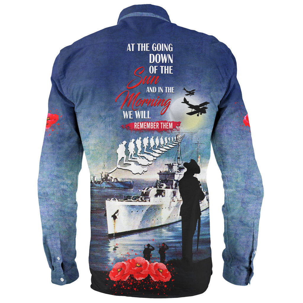 Australia Anzac Day Long Sleeve Shirt - At The Going Down Of The Sun Shirt - Vibe Hoodie Shop