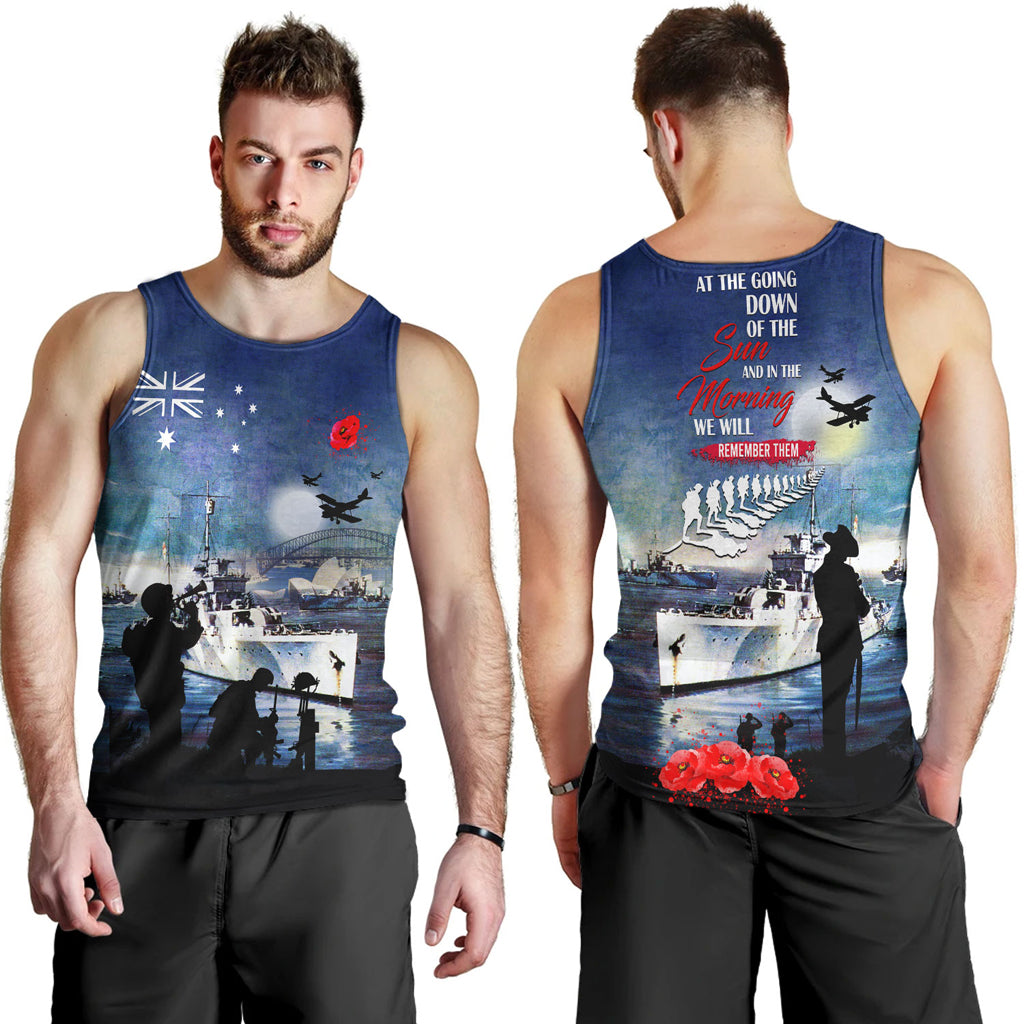 Australia Anzac Day Men Tank Top - At The Going Down Of The Sun Tank Top - Vibe Hoodie Shop