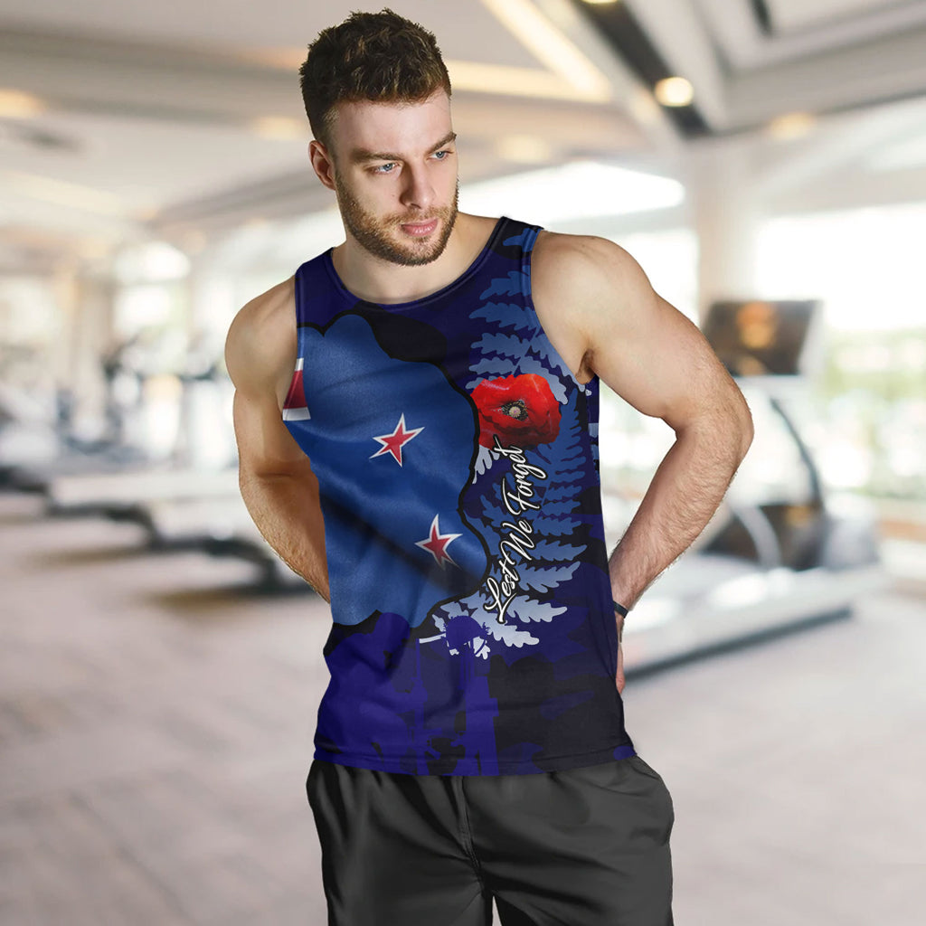 Australia Anzac Day Custom Men Tank Top - Lest We Forget Poppy Flag Tank Top - Vibe Hoodie Shop