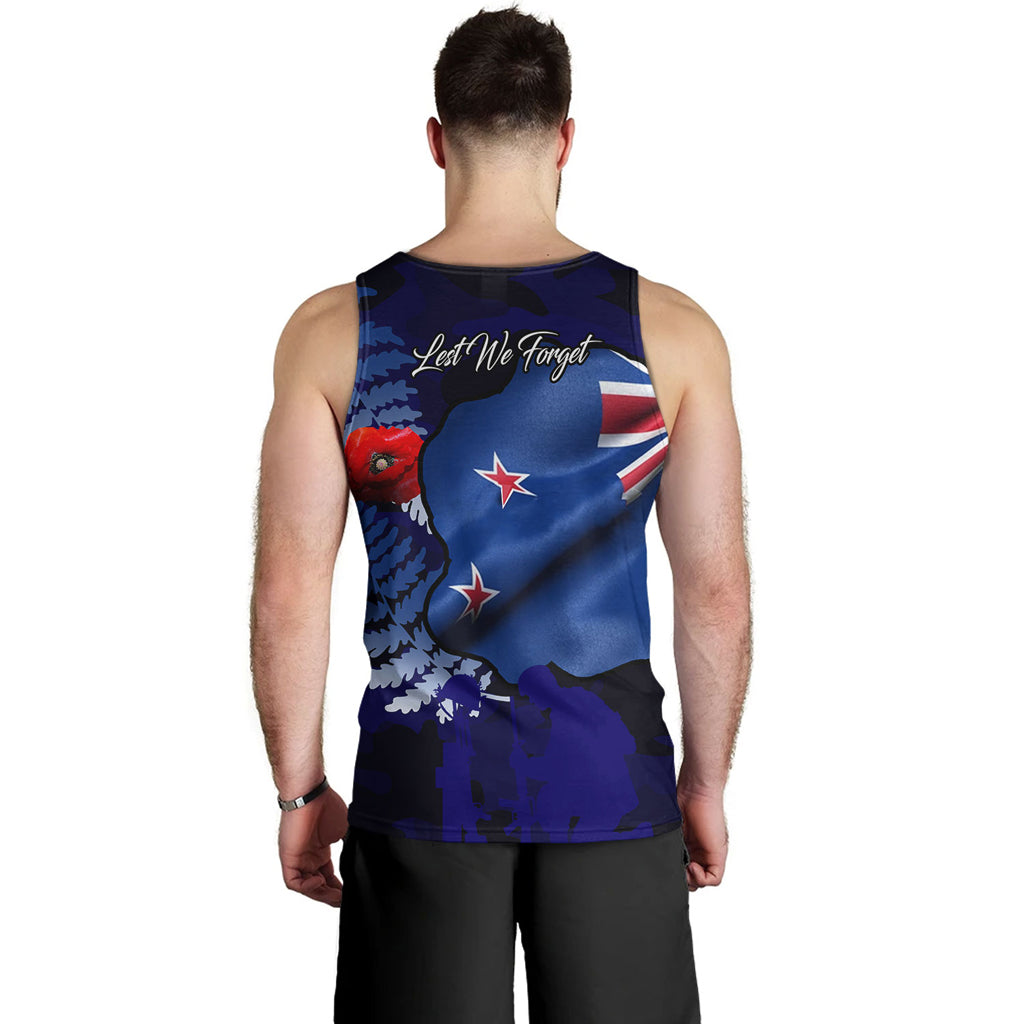 Australia Anzac Day Custom Men Tank Top - Lest We Forget Poppy Flag Tank Top - Vibe Hoodie Shop