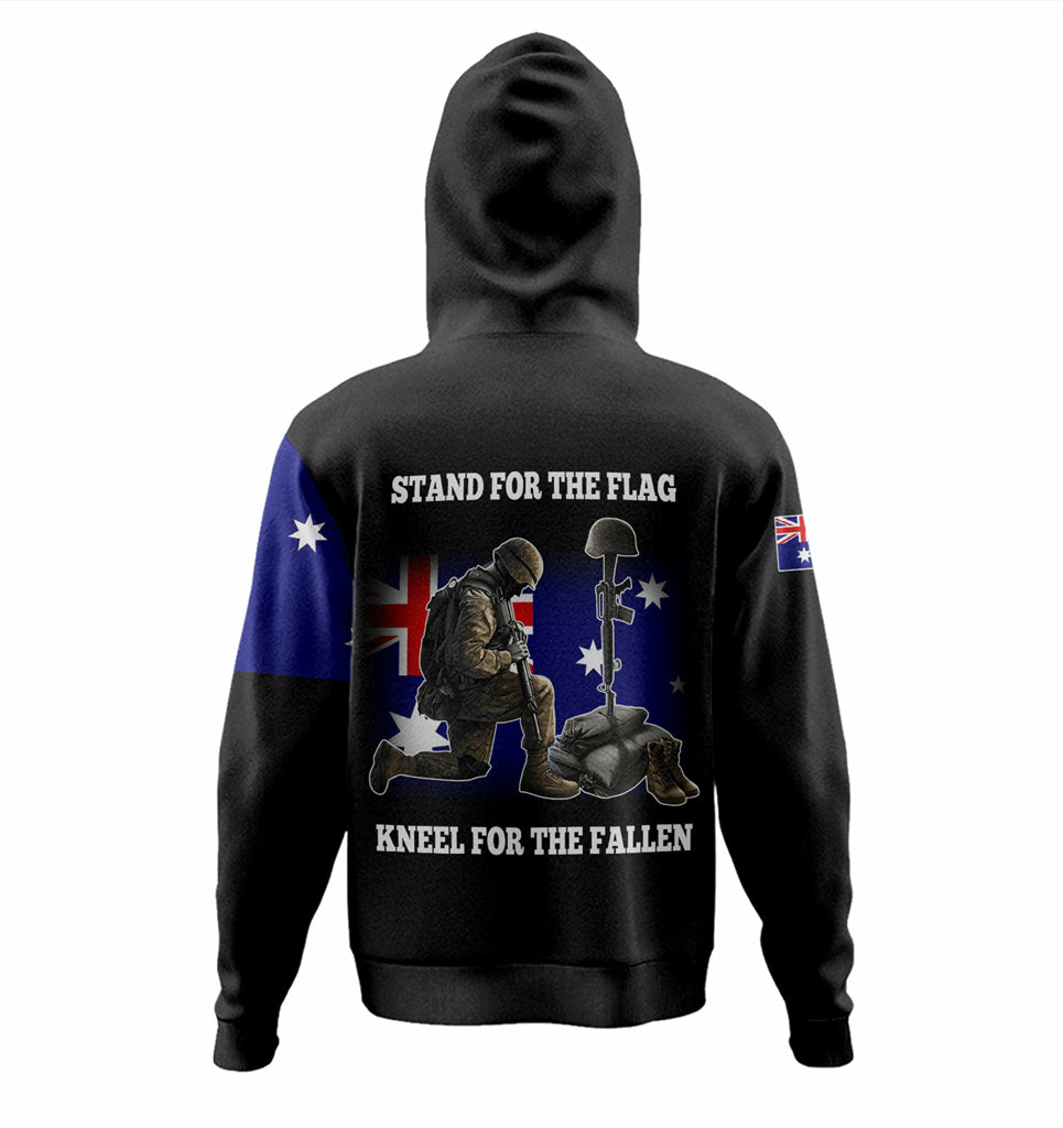 Australia Anzac Day Custom Hoodie - Stand For The Flag Kneel For The Fallen Hoodie - Vibe Hoodie Shop