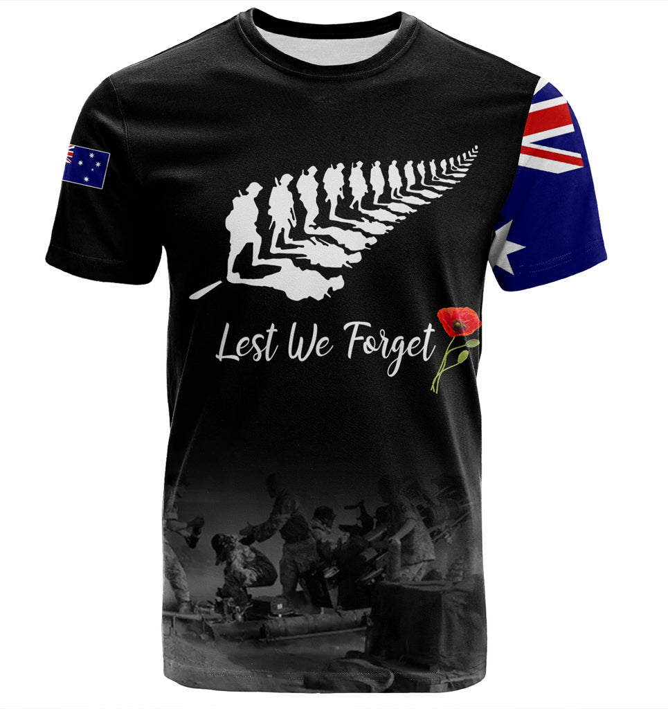 Australia Anzac Day Custom T-shirt - Stand For The Flag Kneel For The Fallen T-shirt - Vibe Hoodie Shop