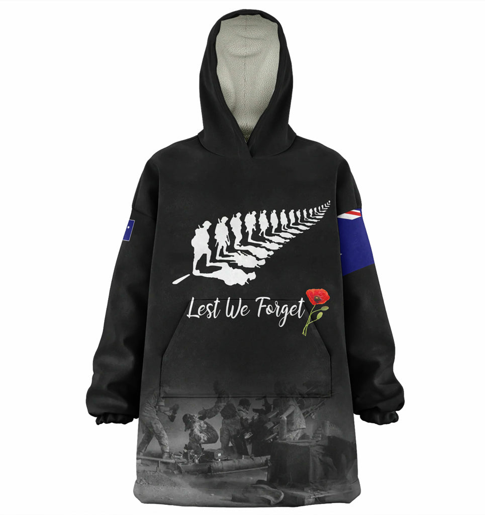 Australia Anzac Day Custom Wearable Blanket Hoodie - Stand For The Flag Kneel For The Fallen Wearable Blanket Hoodie - Vibe Hoodie Shop