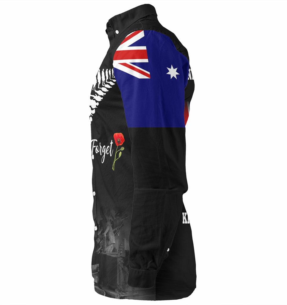 Australia Anzac Day Custom Long Sleeve Shirt - Stand For The Flag Kneel For The Fallen Shirt - Vibe Hoodie Shop