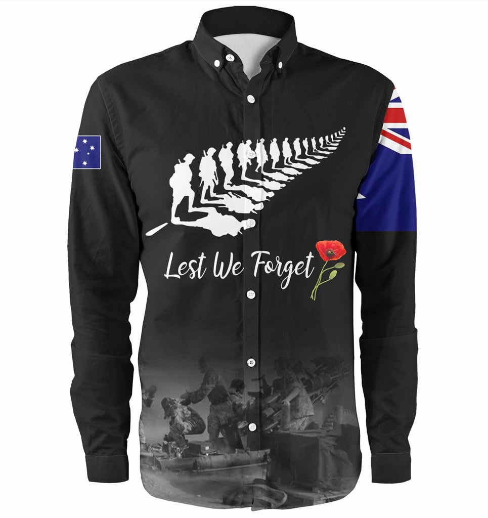 Australia Anzac Day Custom Long Sleeve Shirt - Stand For The Flag Kneel For The Fallen Shirt - Vibe Hoodie Shop