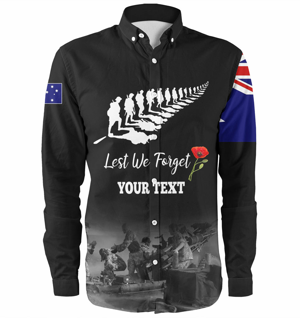 Australia Anzac Day Custom Long Sleeve Shirt - Stand For The Flag Kneel For The Fallen Shirt - Vibe Hoodie Shop