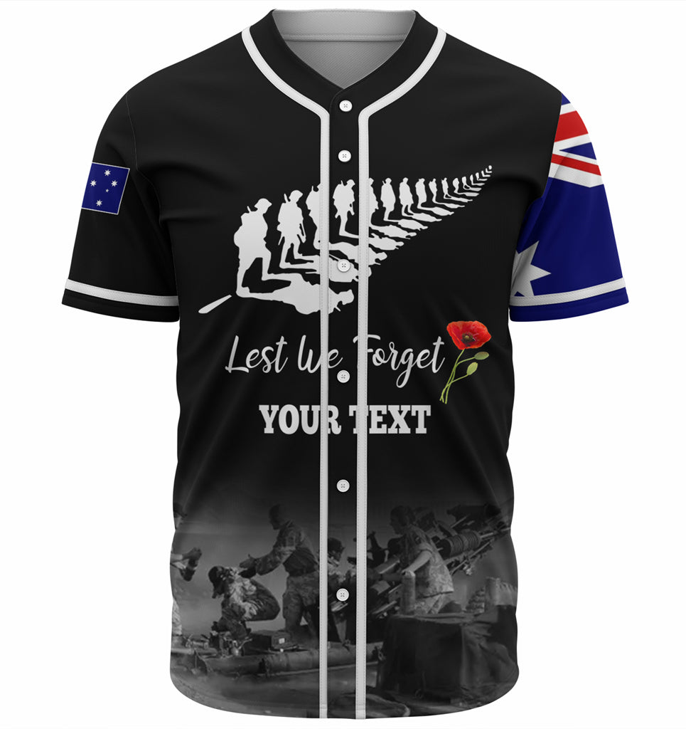 Australia Anzac Day Custom Baseball Jersey - Stand For The Flag Kneel For The Fallen Shirt - Vibe Hoodie Shop