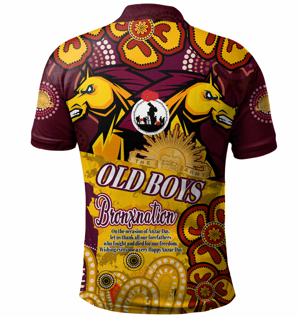 Australia Brisbane Anzac Day Custom Polo Shirt - Old Boys Bronxnation Polo Shirt - Vibe Hoodie Shop