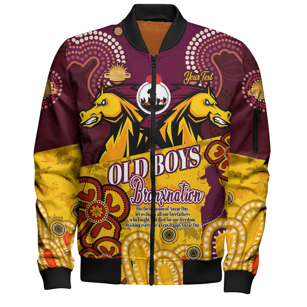 Australia Brisbane Anzac Day Custom Bomber Jacket - Old Boys Bronxnation Bomber Jacket - Vibe Hoodie Shop