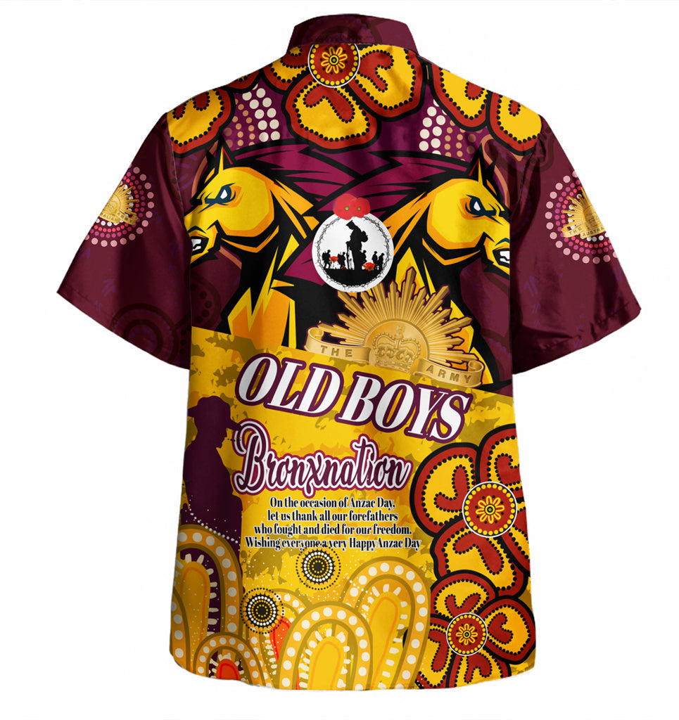 Australia Brisbane Anzac Day Custom Hawaiian Shirt - Old Boys Bronxnation Shirt - Vibe Hoodie Shop