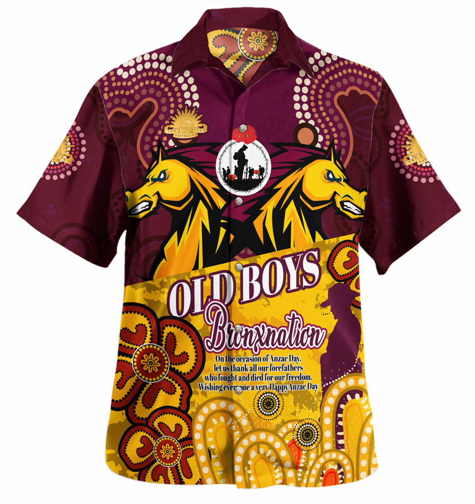 Australia Brisbane Anzac Day Custom Hawaiian Shirt - Old Boys Bronxnation Shirt - Vibe Hoodie Shop