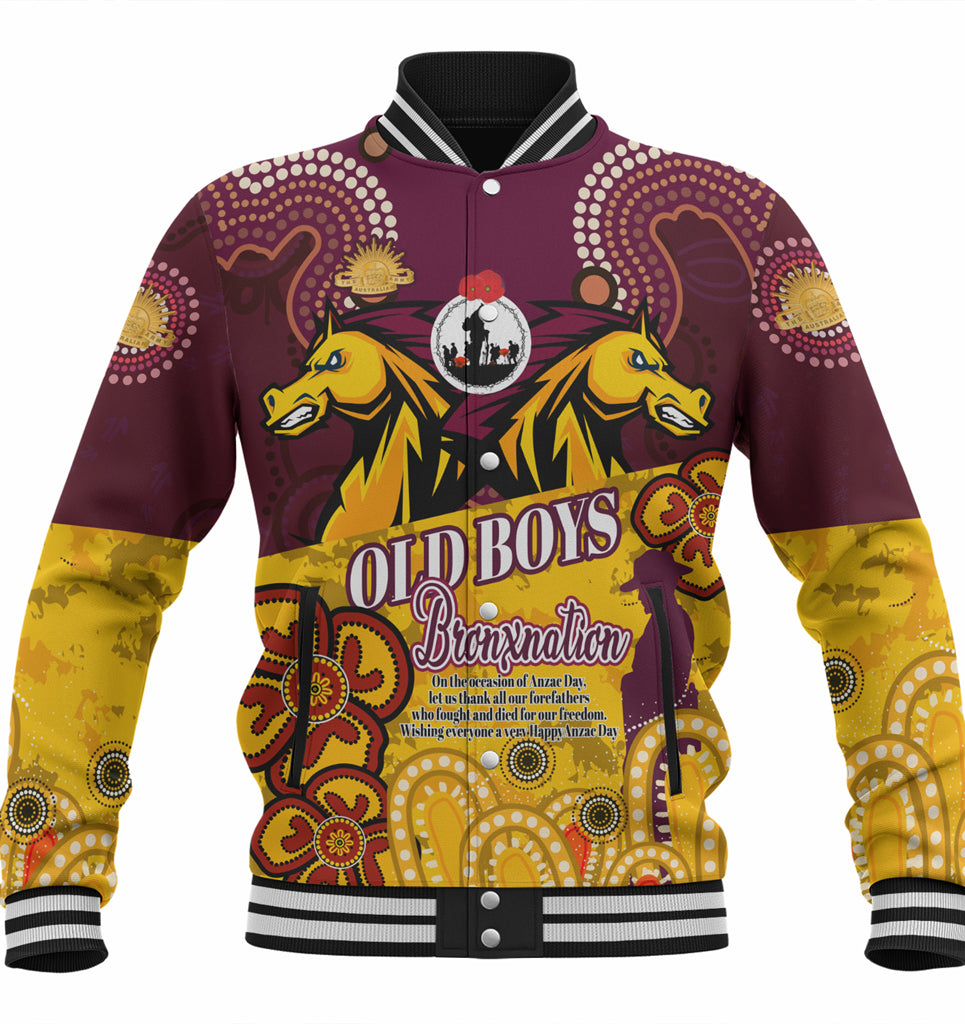 Australia Brisbane Anzac Day Custom Baseball Jacket - Old Boys Bronxnation Jacket - Vibe Hoodie Shop