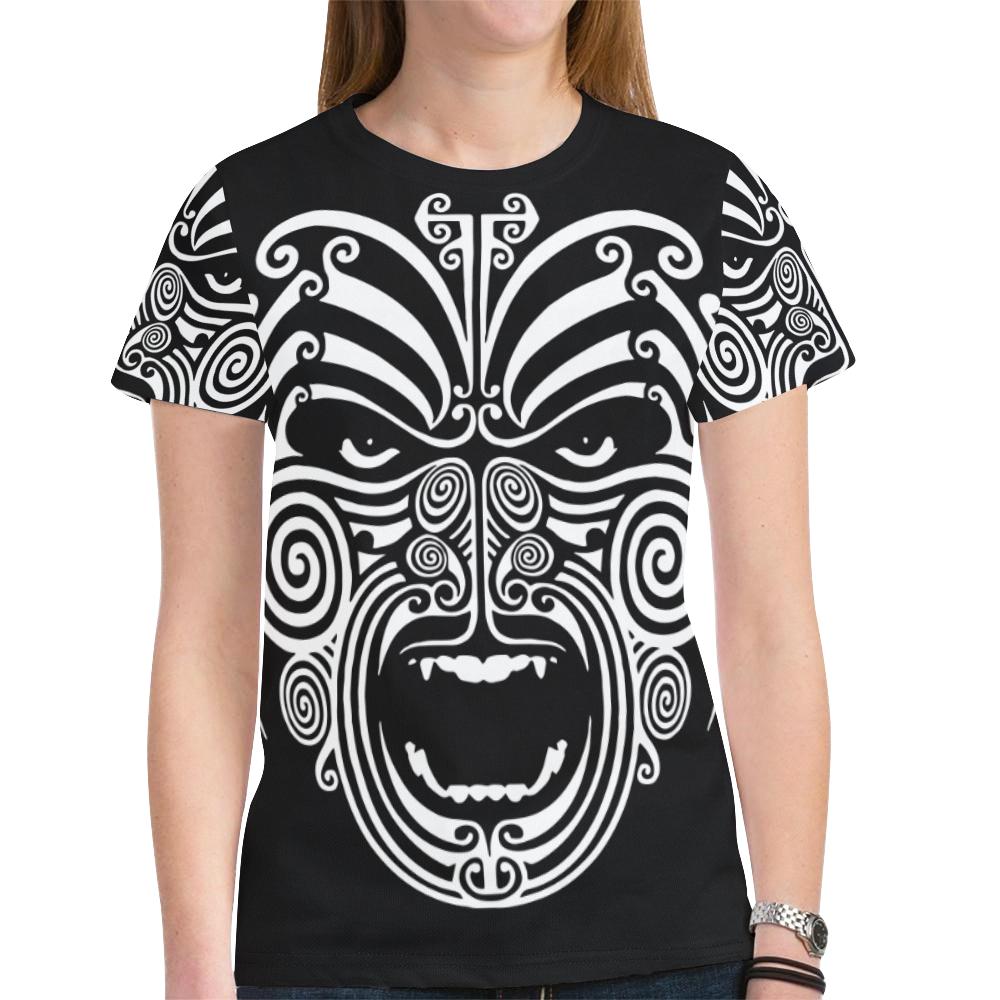 New Zealand Shirt, The Maori Moko Warface Tattoo T shirt - Vibe Hoodie Shop