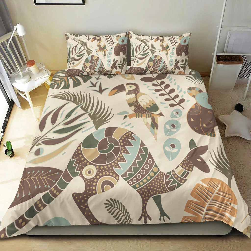 Aboriginal Bedding Set - Australian Animals - Vibe Hoodie Shop