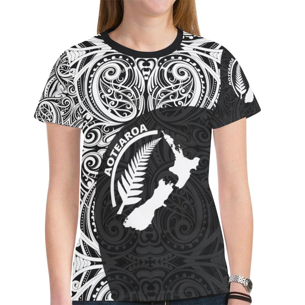 New Zealand Rugby Shirt, Aotearoa And Silver Fern All Over Print T shirts - Vibe Hoodie Shop