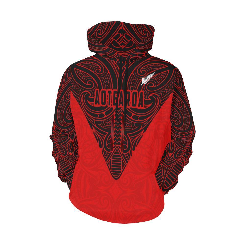 New Zealand Maori Tattoo All Over Print Hoodie - Vibe Hoodie Shop