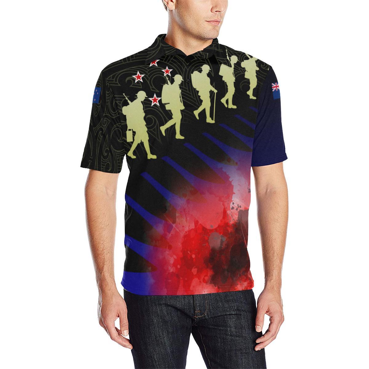 Lest We Forget Men's All Over Print Polo Shirt - Vibe Hoodie Shop