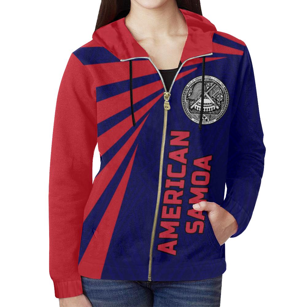 American Samoa Map Zip - Up Hoodie Coat Of Arms - Tornado Style - Vibe Hoodie Shop