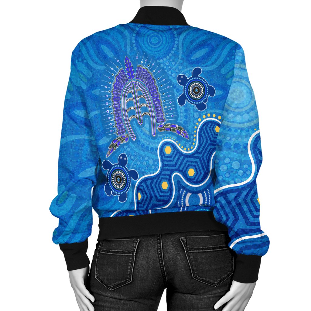 Torres Strait Women's Bomber Jacket - Dhari And Turtle - Vibe Hoodie Shop