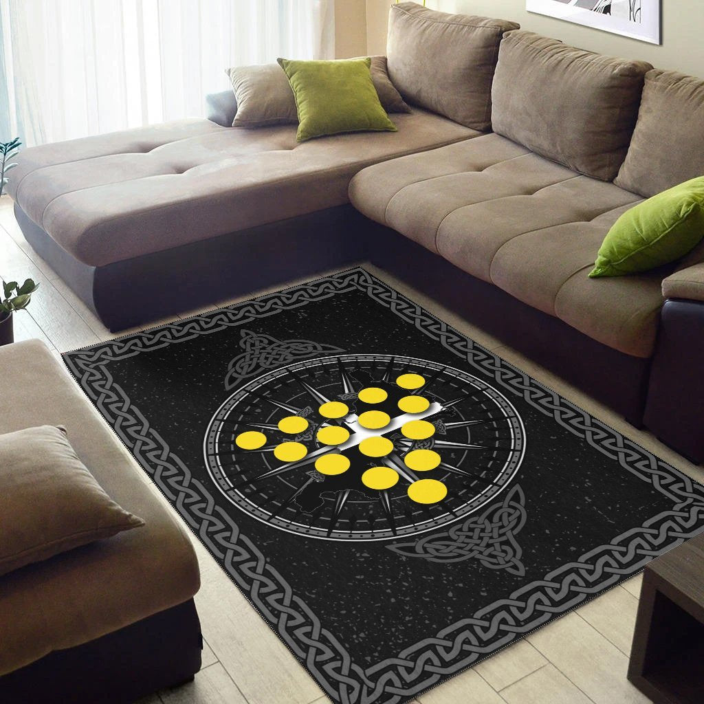 Cornwall Celtic Area Rug - Celtic Compass With Cornish Symbols - Vibe Hoodie Shop