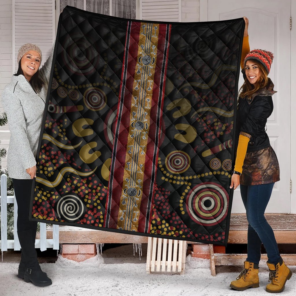Quilt - Aboriginal Dot Panting Art Stripe Lines - Vibe Hoodie Shop