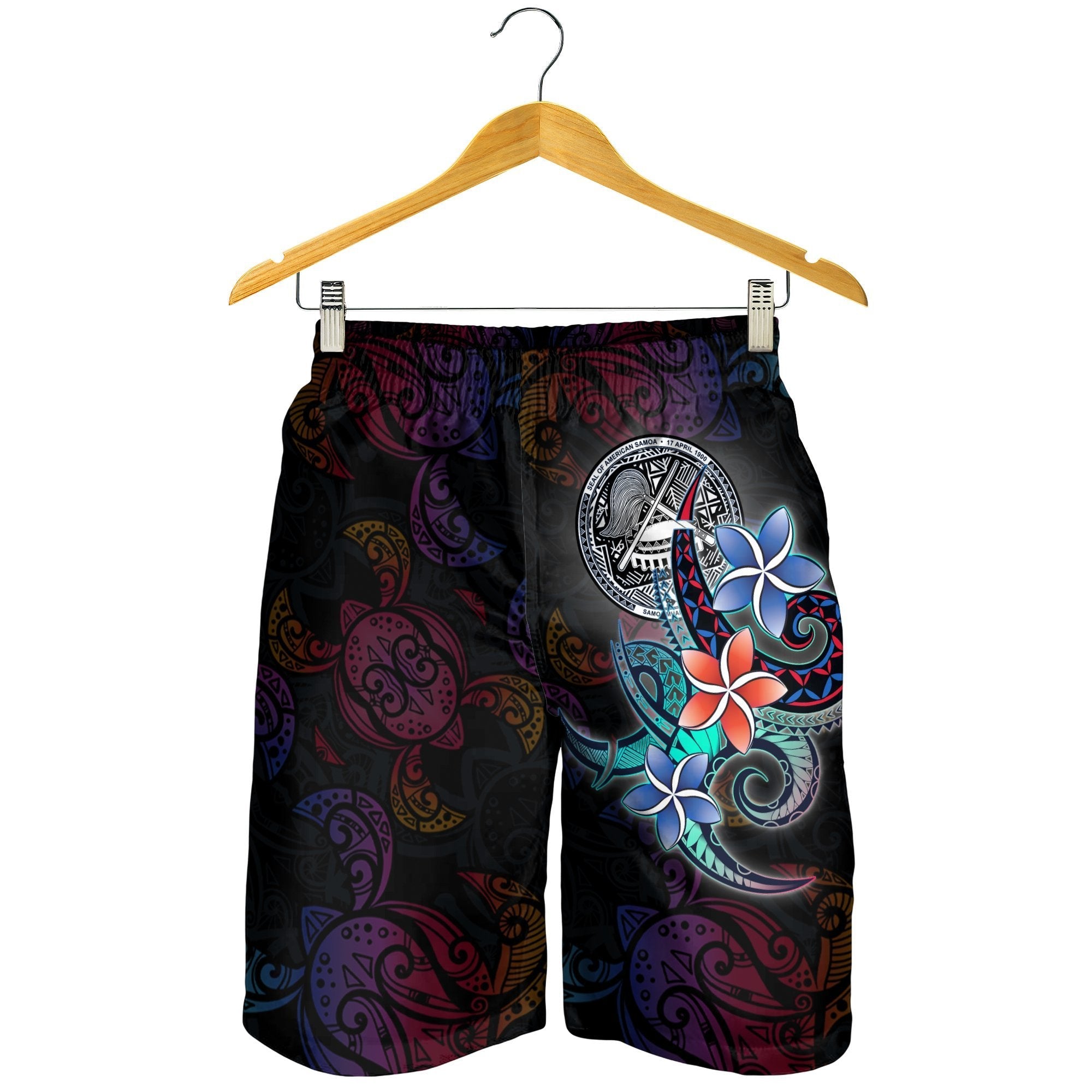 American Samoa Men's Shorts - Plumeria Flowers Style - Vibe Hoodie Shop