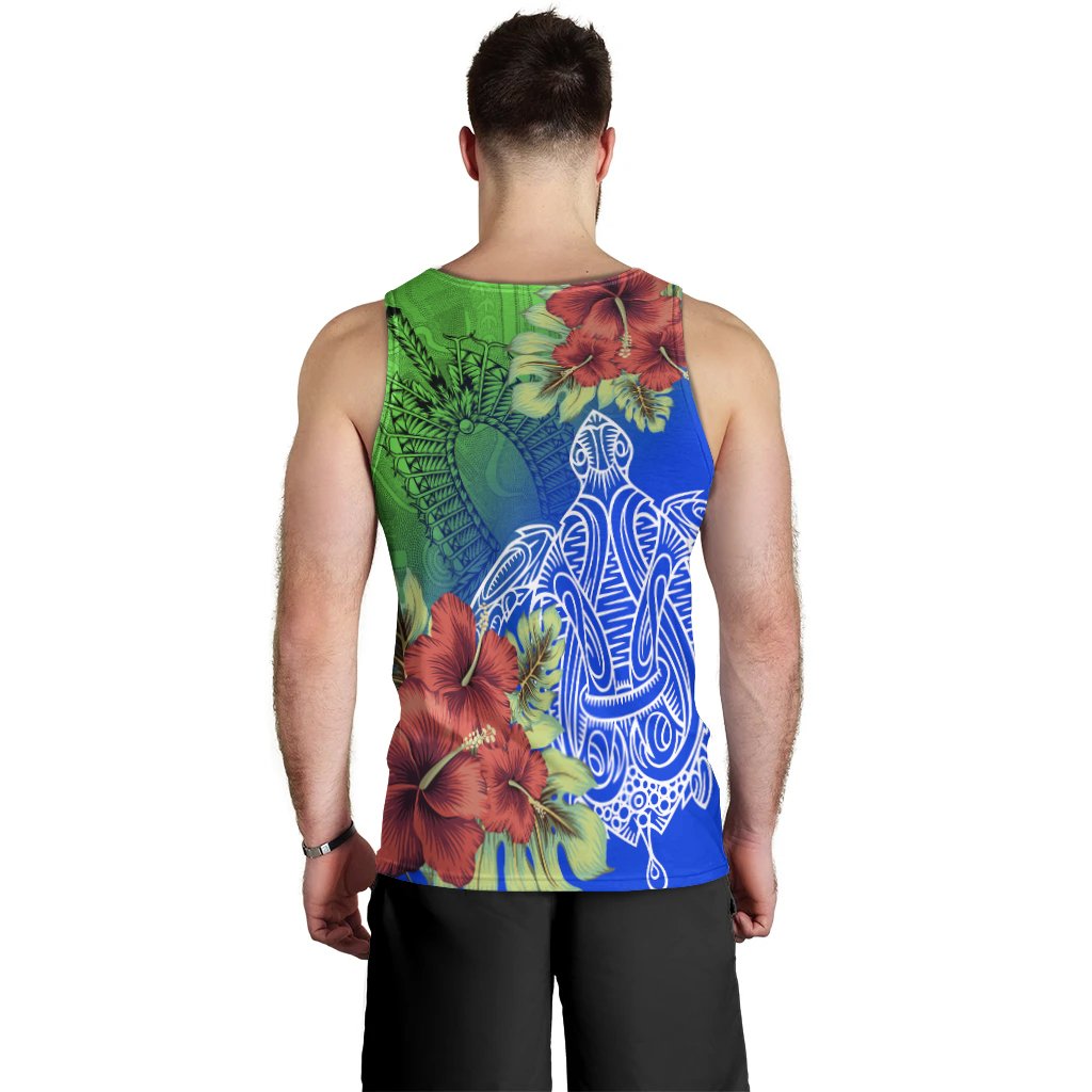 Torres Strait Islanders Men's Tank Top - Ocean Hibiscus - Vibe Hoodie Shop