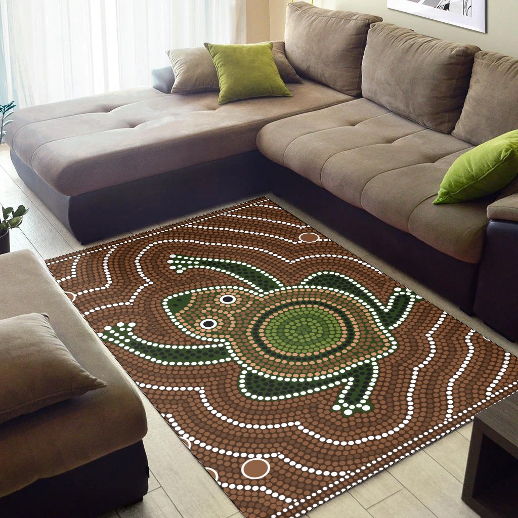 Aboriginal Area Rug - DREAMTIME FROG Aboriginal Style - Vibe Hoodie Shop