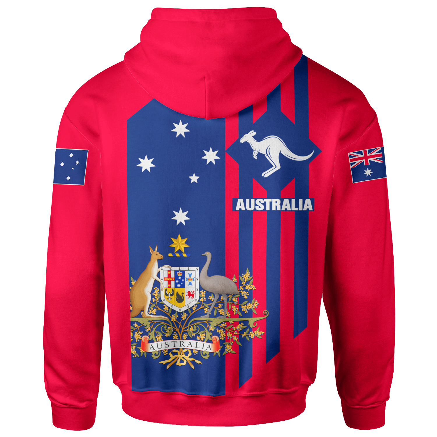 Custom Zip - Up Hoodie - Australia Kangaroo Sign - Vibe Hoodie Shop