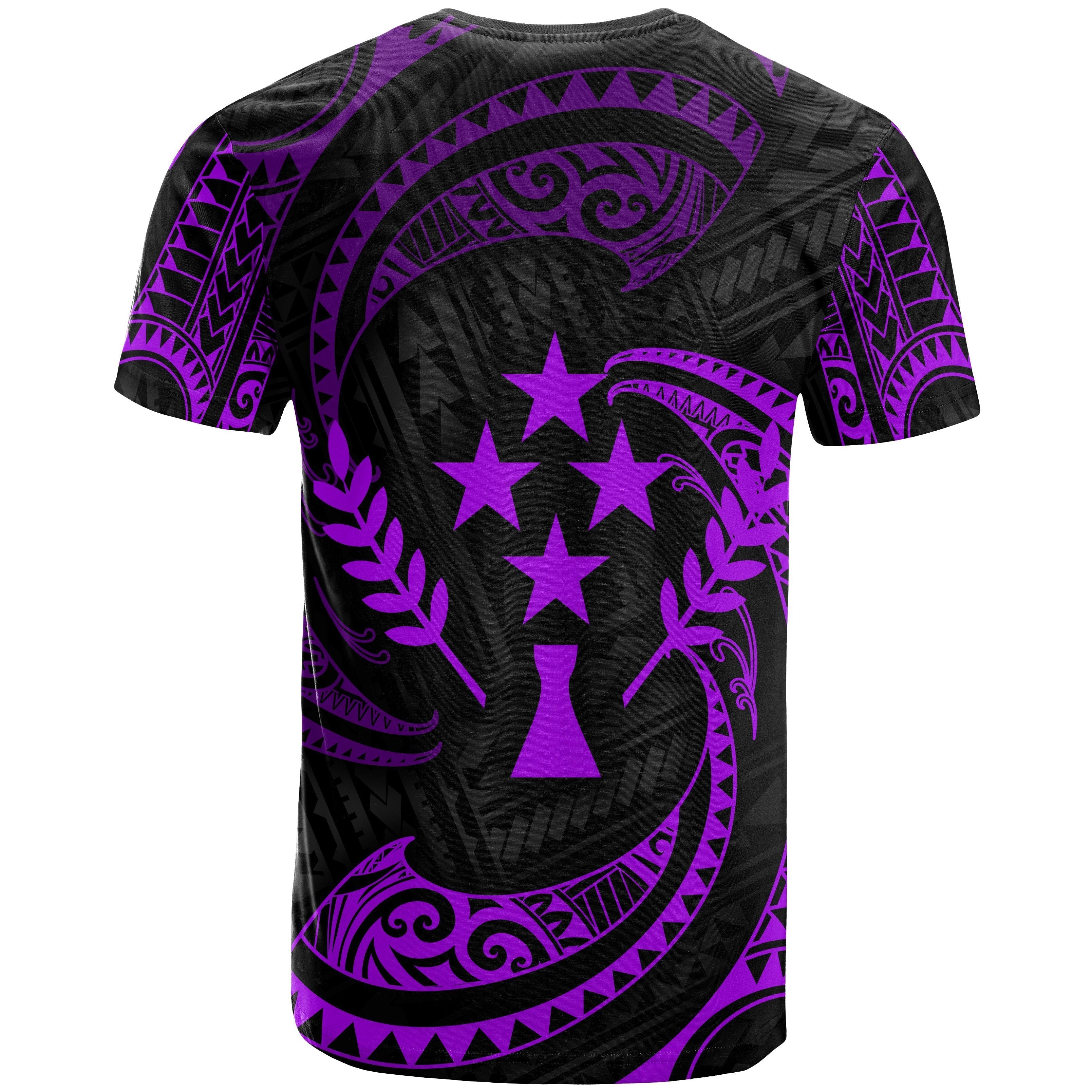 Kosrae Micronesia All Over T shirt - Purple Tribal Wave - Vibe Hoodie Shop