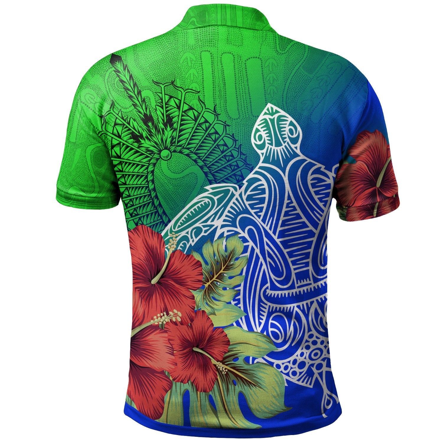 Torres Strait Islanders Polo Adults - Ocean Hibiscus - Vibe Hoodie Shop