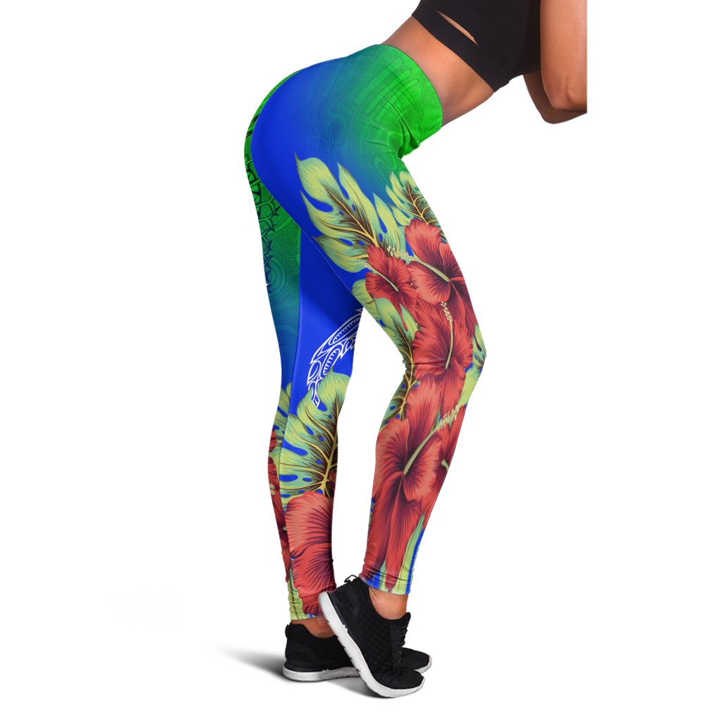 Torres Strait Islanders Leggings - Ocean Hibiscus - Vibe Hoodie Shop