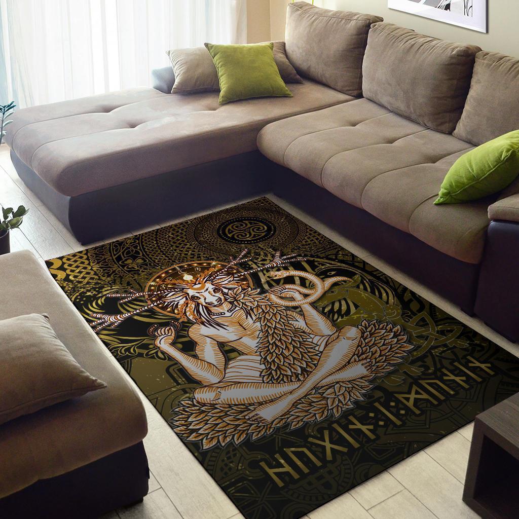 Cernunnos Goddess Area Rug - Celtic God of the Forest - Vibe Hoodie Shop