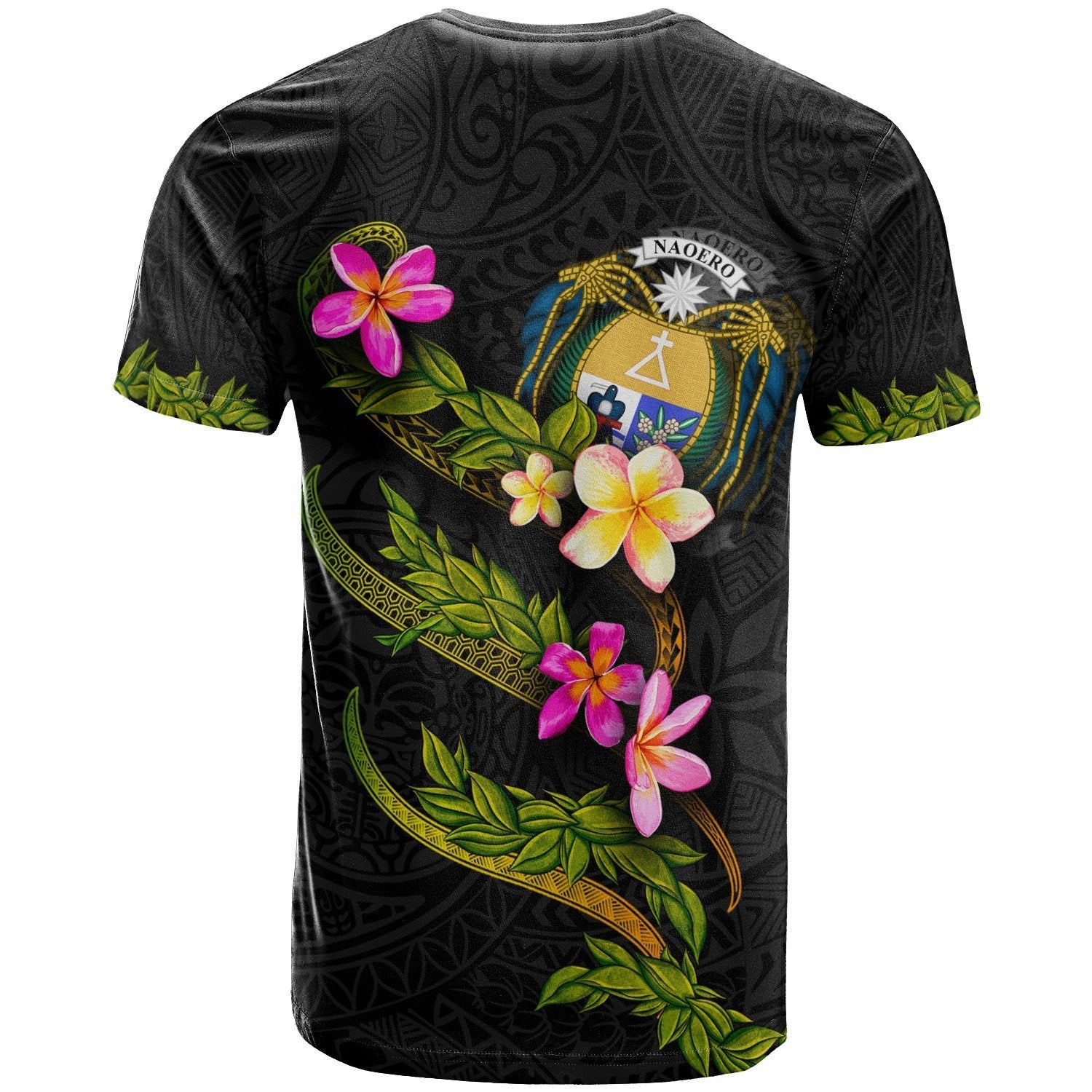 Nauru Polynesian T shirt - Plumeria Tribal - Vibe Hoodie Shop