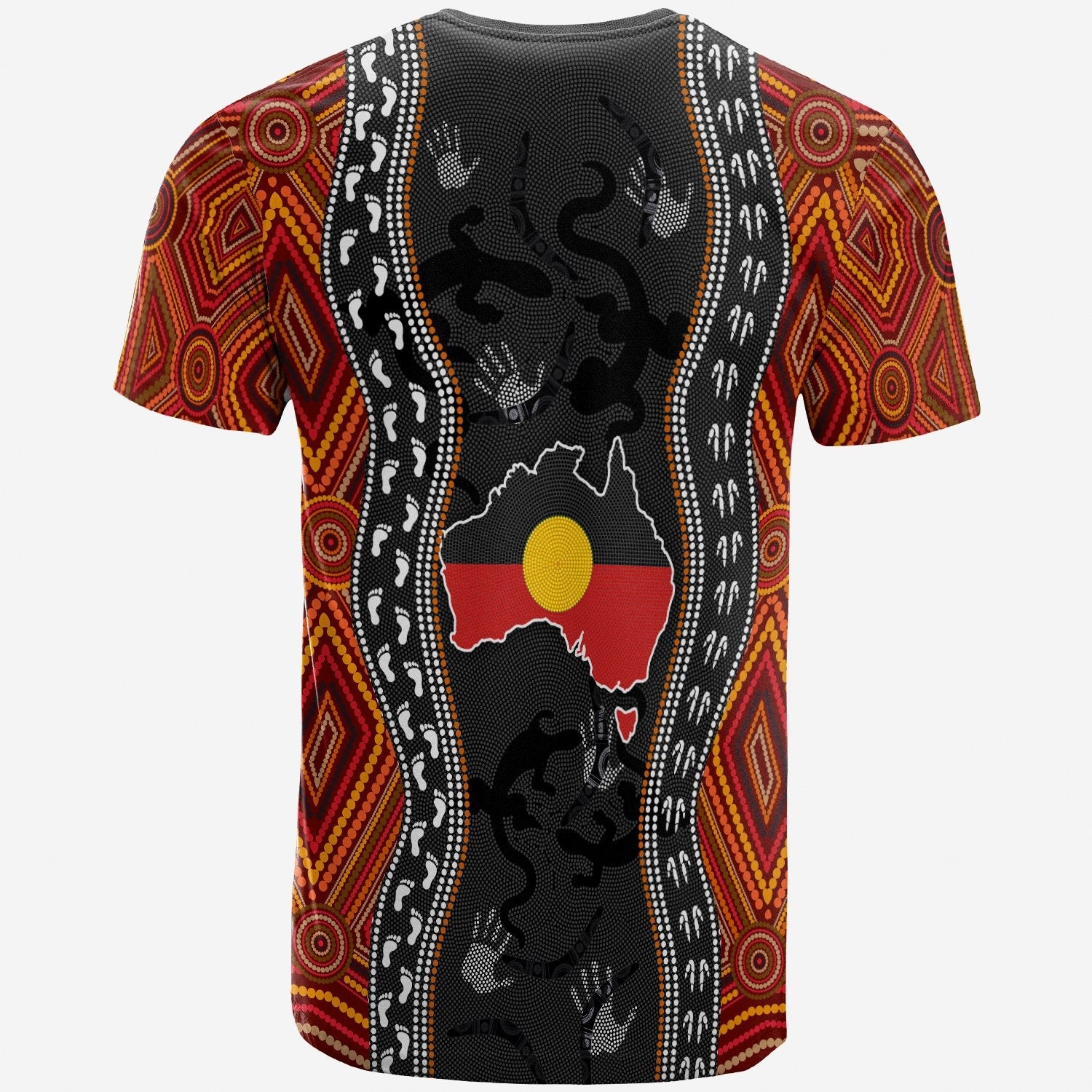 Aboriginal T shirt - Australia Indigenous Map - Vibe Hoodie Shop