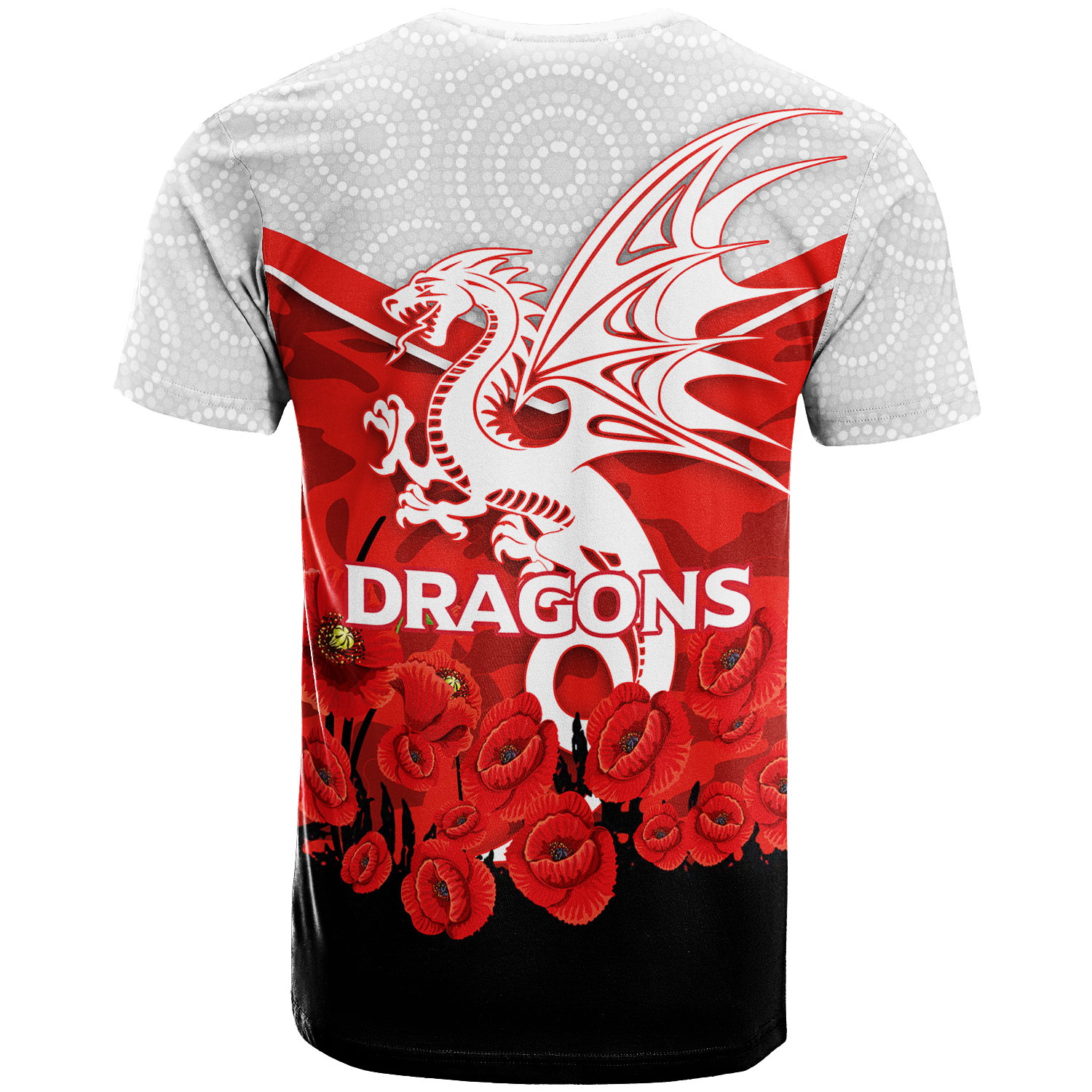 Dragons ANZAC Day T shirt - Indigenous Art - - Vibe Hoodie Shop