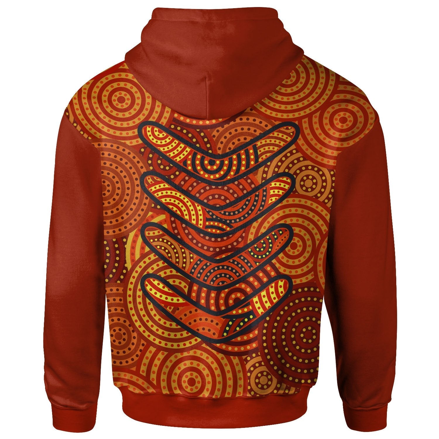 Aboriginal Personalised Hoodie - Aboriginal Boomerangs And Dot Circle - Vibe Hoodie Shop