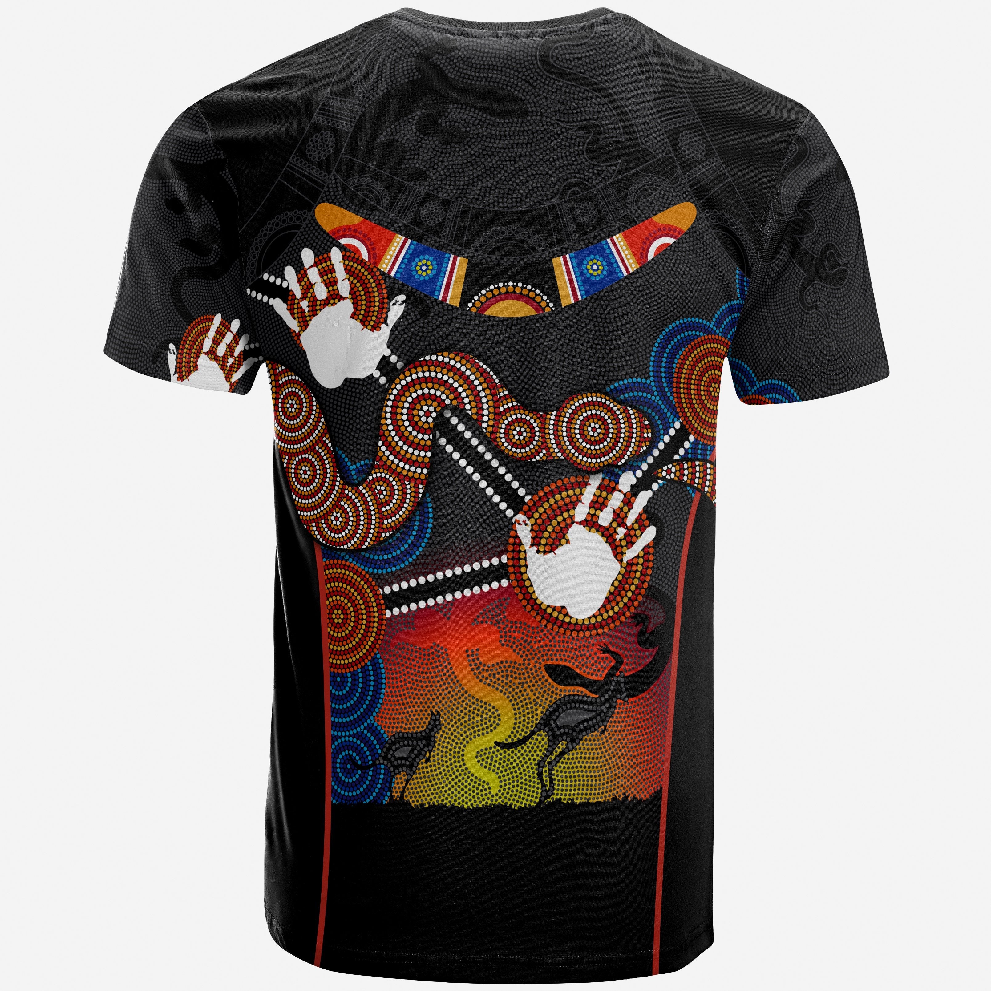 Aboriginal T shirt, Australian Boomerang and Snake Indigenous Art - Vibe Hoodie Shop