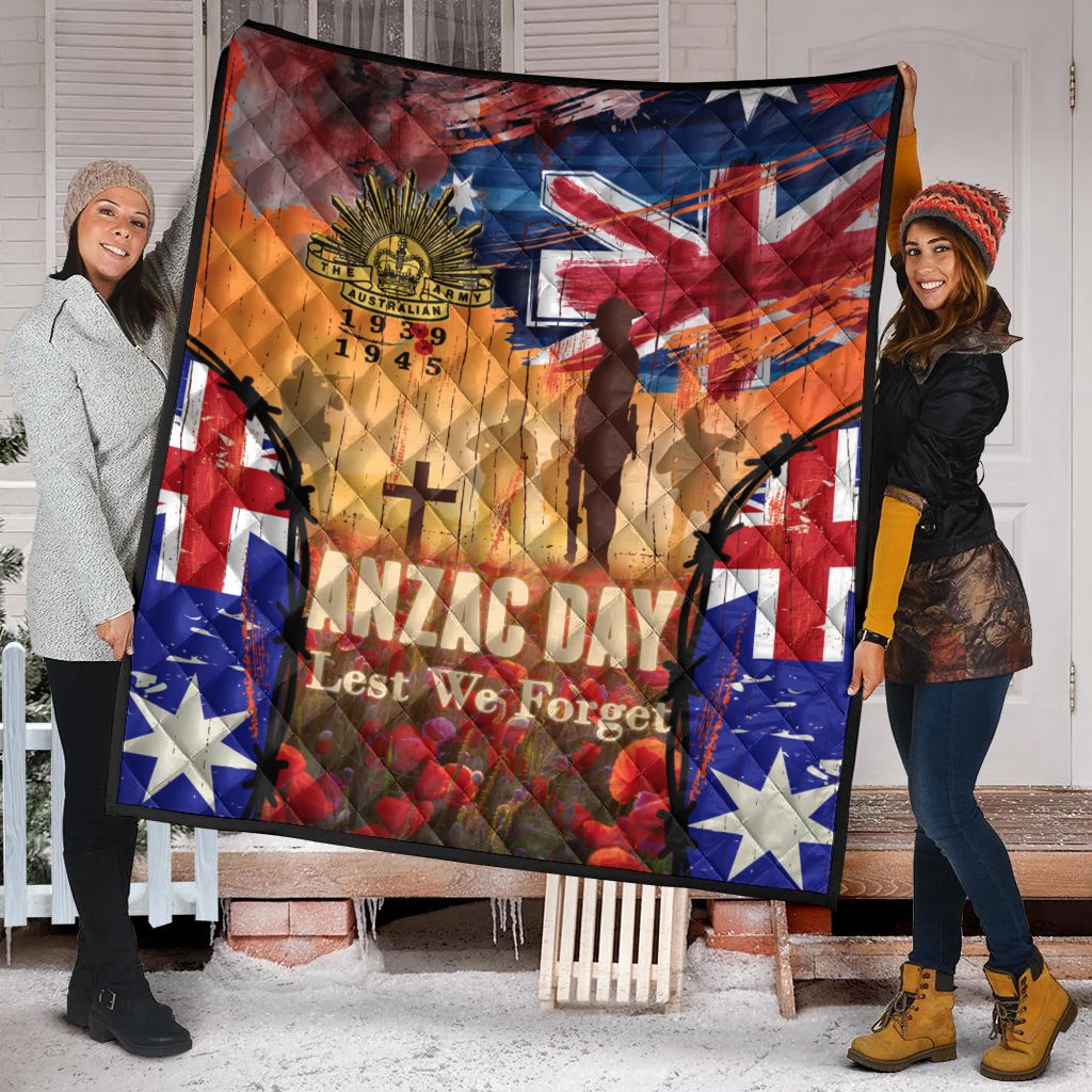 Australia ANZAC Day 2021 Premium Quilt - ANZAC Day Commemoration 1939 - 1945 - Vibe Hoodie Shop