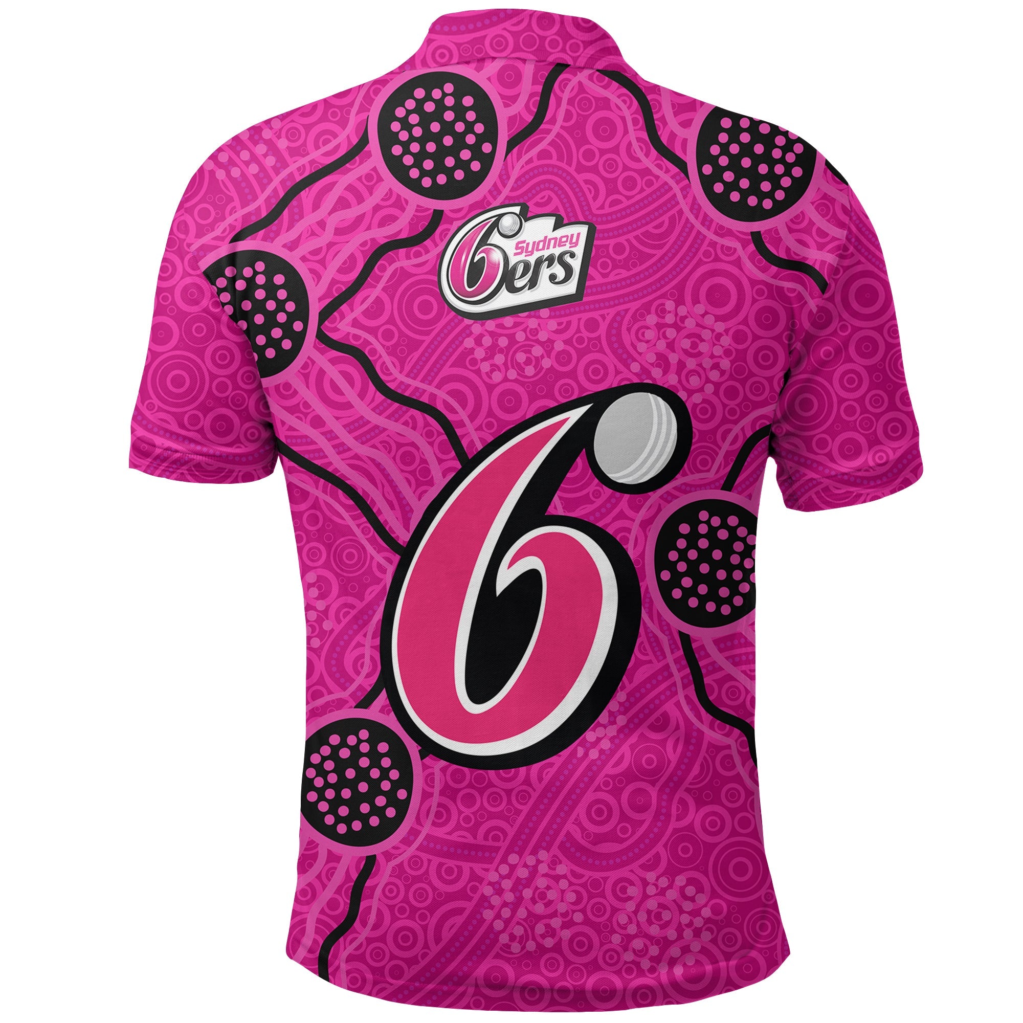 Sydney Sixers Polo Shirt - Aboriginal Dot Painting - - Vibe Hoodie Shop