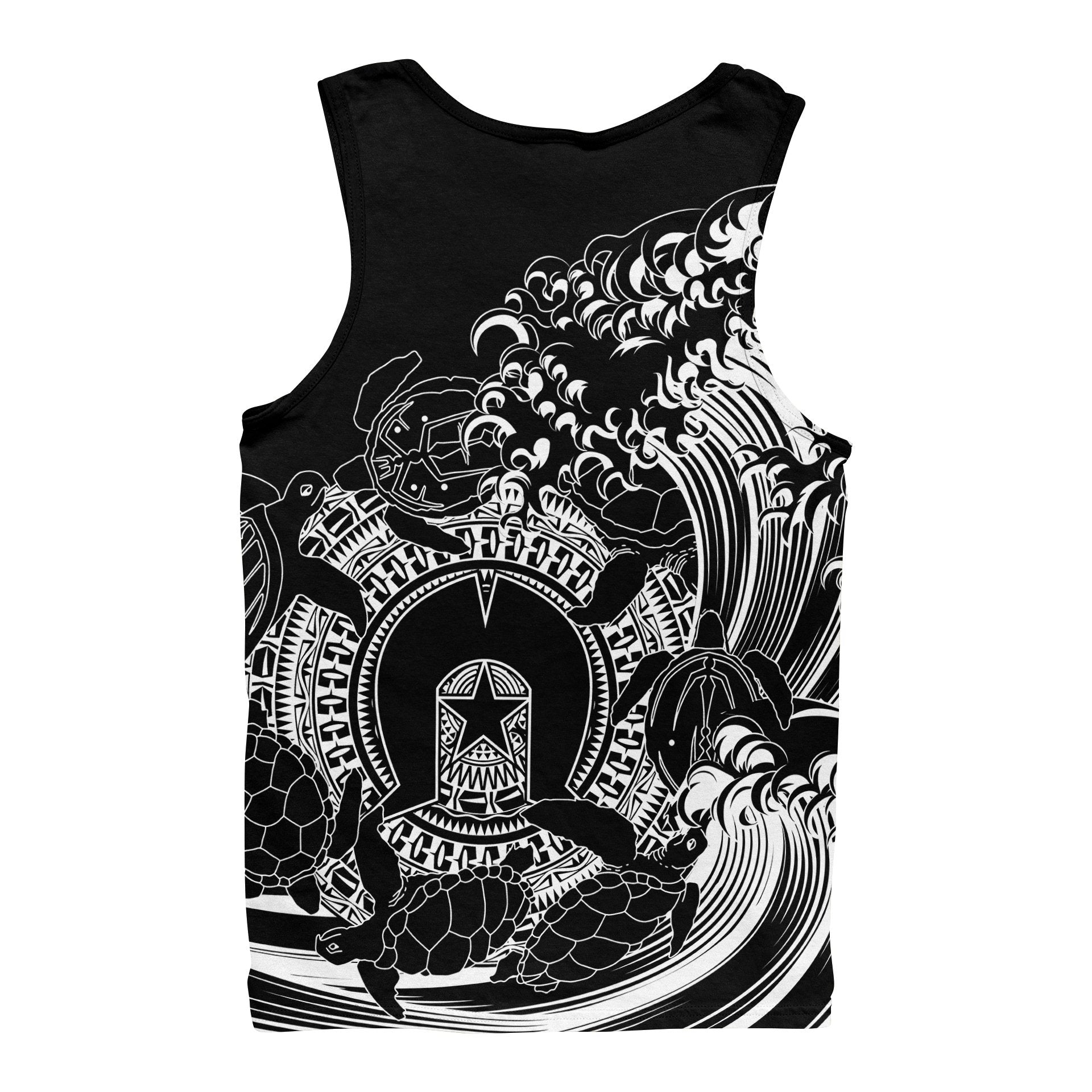 Aboriginal Men's Tank Top, Torres Strait Islands in Wave (Black) - Vibe Hoodie Shop