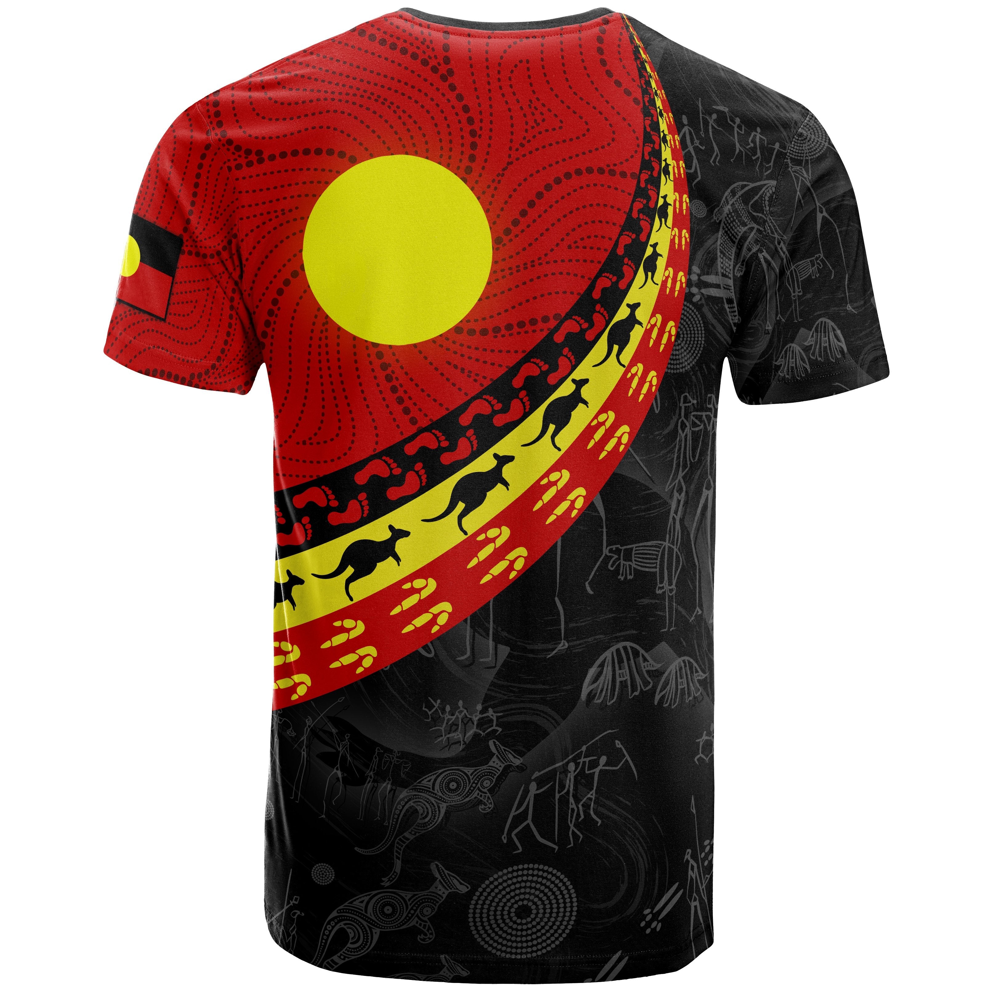 Aboriginal T shirts, Indigenous Flag Circle Dot Painting - Vibe Hoodie Shop