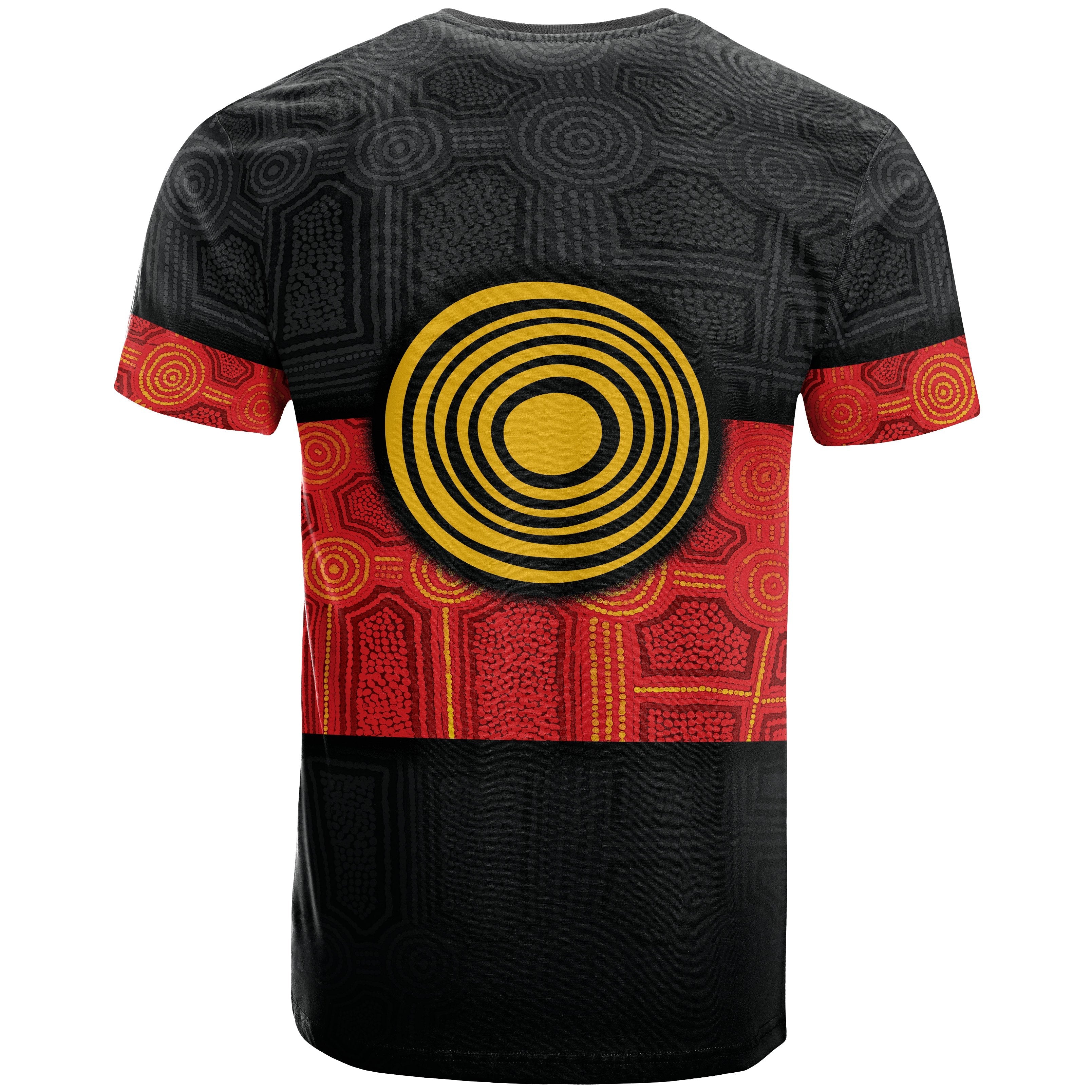 Aboriginal T shirt - Aussie Indigenous Flag - Vibe Hoodie Shop