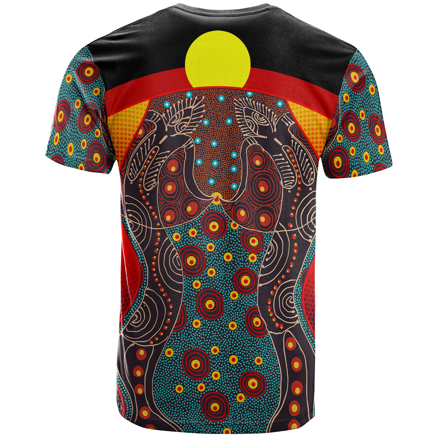 T shirt - Aboriginal Sublimation Dot Pattern Style (Red) - Vibe Hoodie Shop