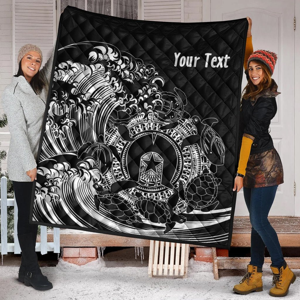 Custom Aboriginal Premium Quilt, Torres Strait Islands in Wave (Black) - Vibe Hoodie Shop