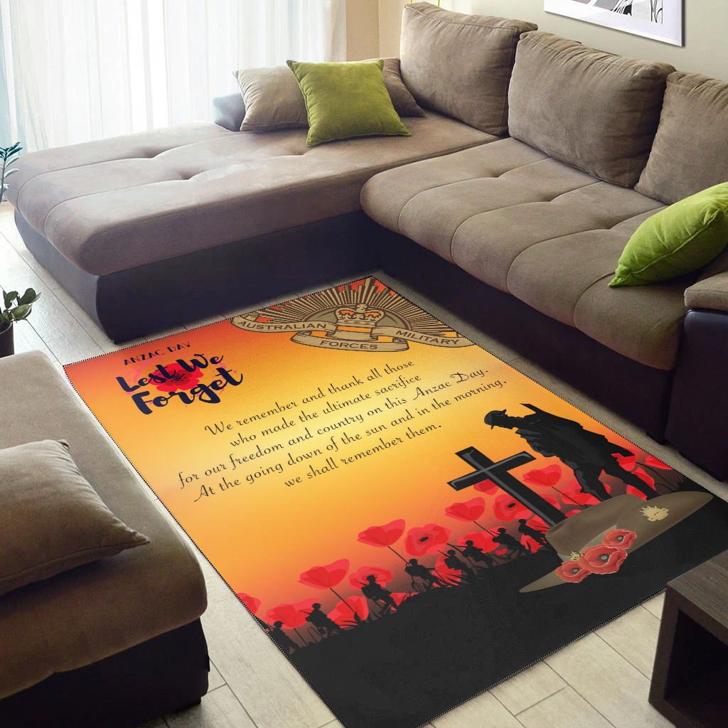 ANZAC Day Area Rug - Lest We Forget - Vibe Hoodie Shop