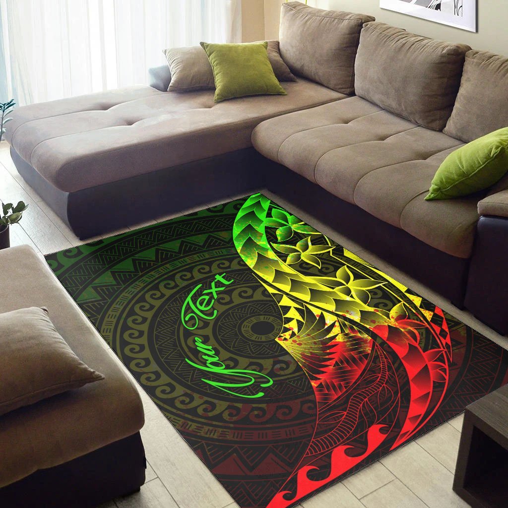 Samoa Area Rug - Custom Personalised Polynesian Pattern Style Reggae Color - Vibe Hoodie Shop