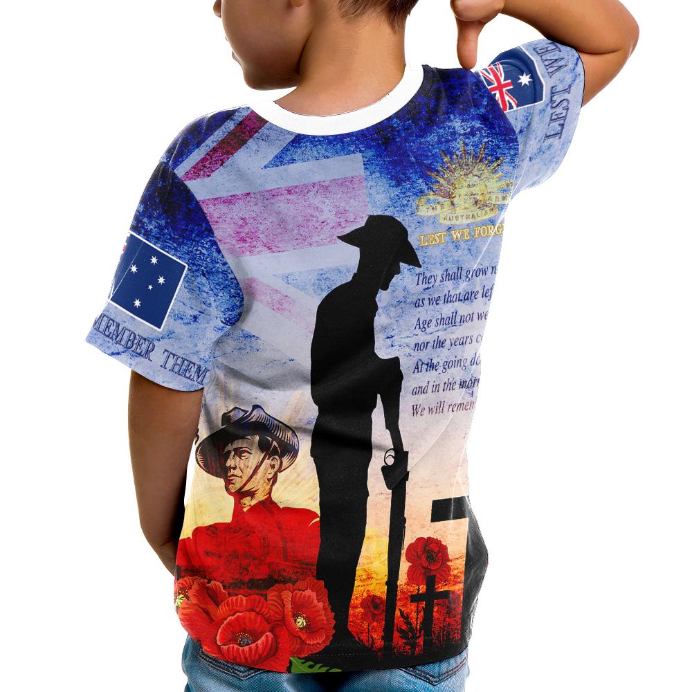 Custom ANZAC Kid T shirts - ANZAC 2020 Lest We Forget The Australian Army - Vibe Hoodie Shop